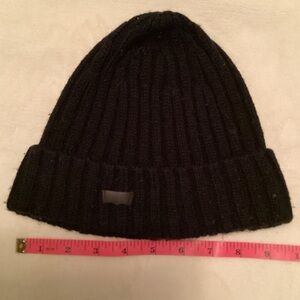 Levi's Black Ribbed Beanie Acrylic Unisex One Size